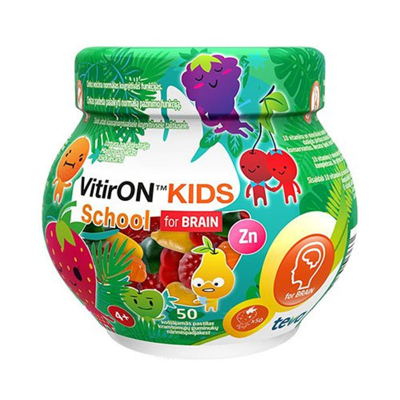 Teva VitirON Kids School for Brain, 50 kramtomųjų guminukų