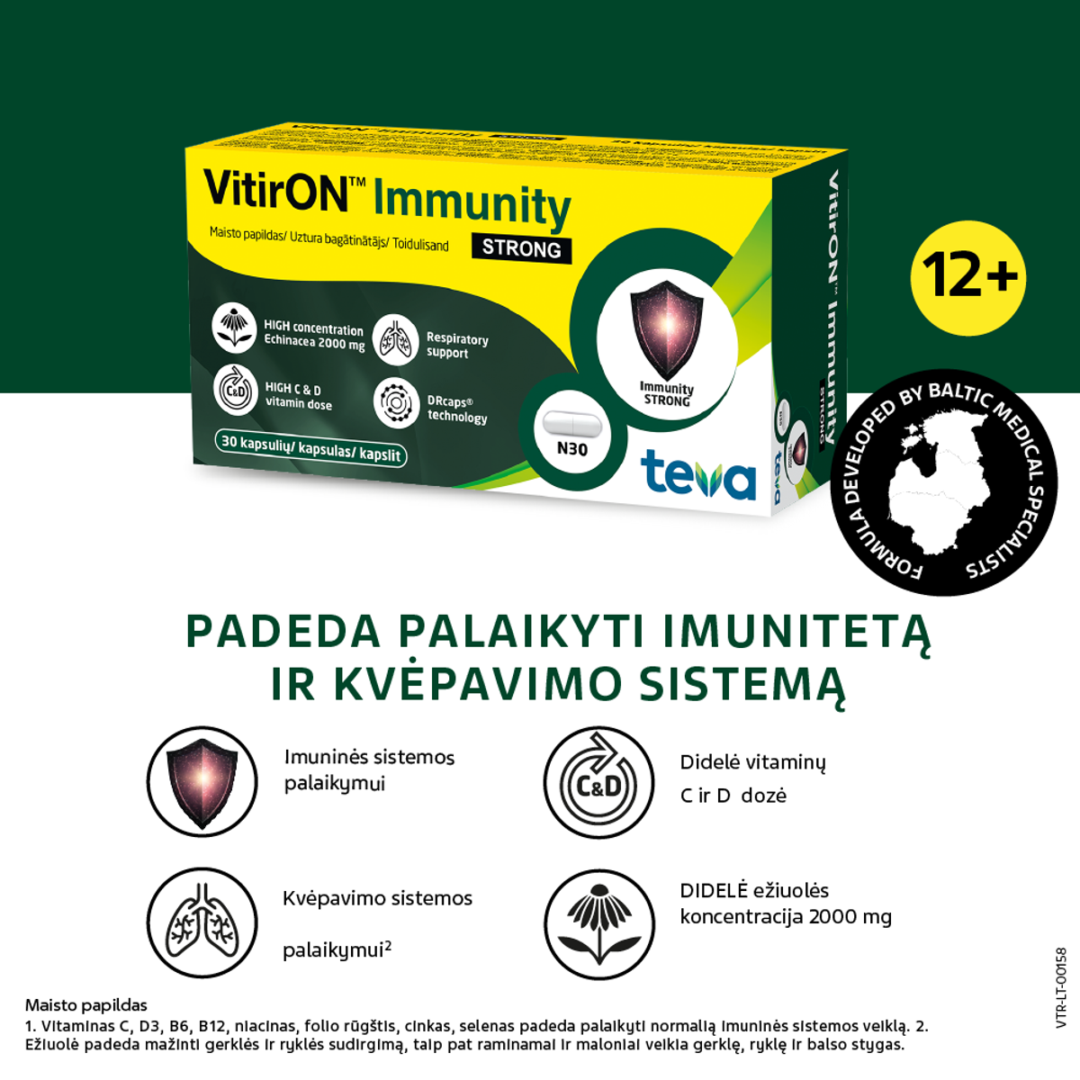 Teva VitirON Immunity Strong, 30 kapsulių