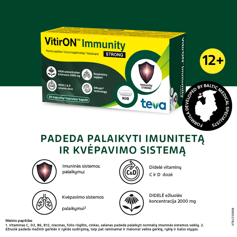 Teva VitirON Immunity Strong, 30 kapsulių