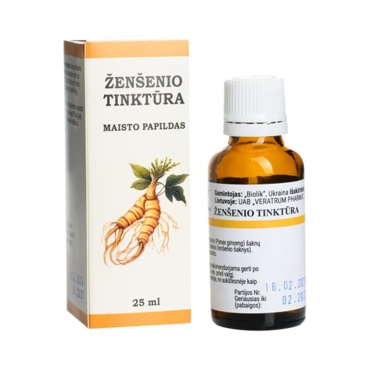 Biolik ženšenio tinktūra, 25 ml