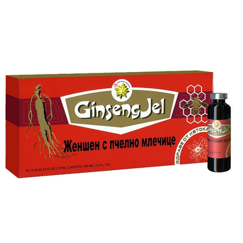 GinsengJel ženšenis su bičių pieneliu, 10 buteliukų po 10 ml